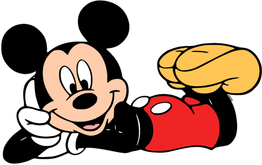 a picture of Mickey Mouse lying on his tummy